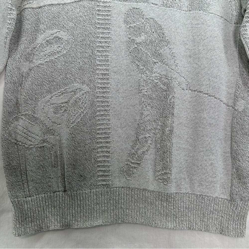 Vintage Shenandoah All Over Golf Pullover Sweater Made USA Tan Cream Mens Medium - Picture 7 of 10